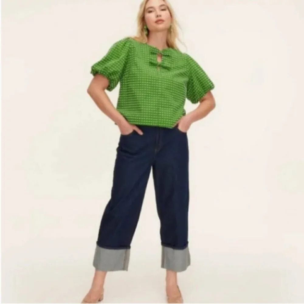 Kate Spade New York X Target - High Rise, Wide Cuff, Straight Leg Denim Jeans 00